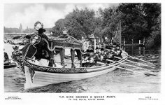 Henley,Royal Barge 1912,river view